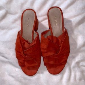 Halogen: Terracotta/Orange slide heel
